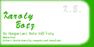 karoly botz business card